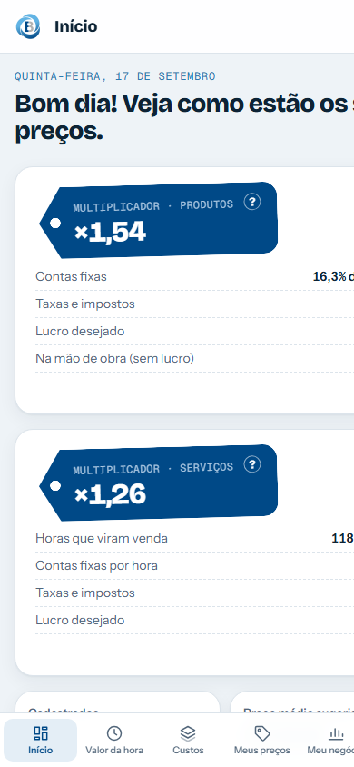 Tela de Início no celular